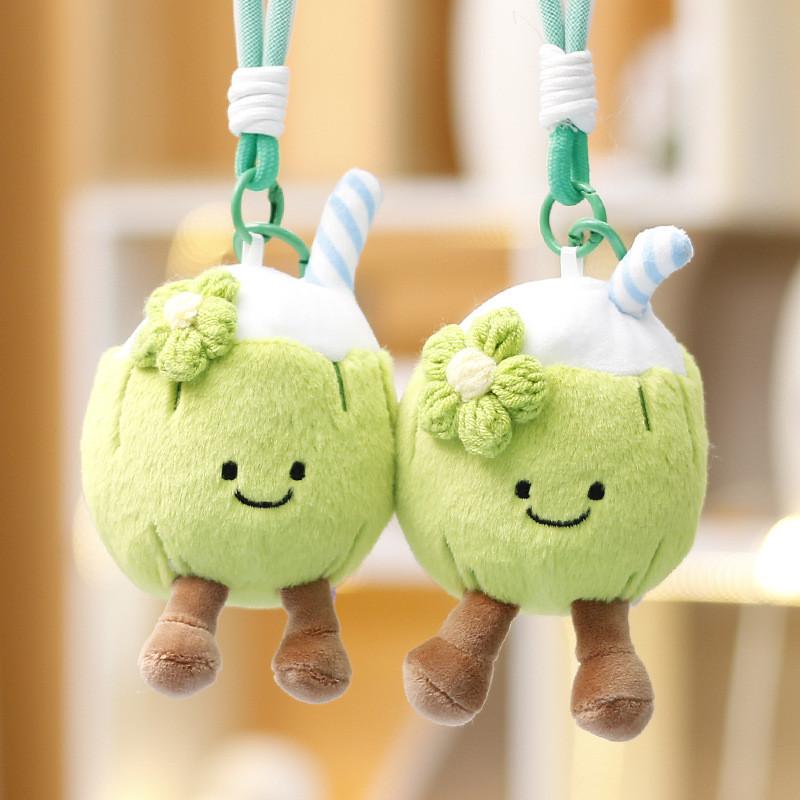 Portachiavi Frutta Peluche Cocco Con Imbottitura Morbida in Poliestere per Regalo Bambine