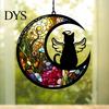 Personalized Pet Memorial Suncatcher Angel Cat Dog Sun Catcher Panel Stained Glass Tribute Ornament Window Hanging Ornaments Loss Sympathy Gift