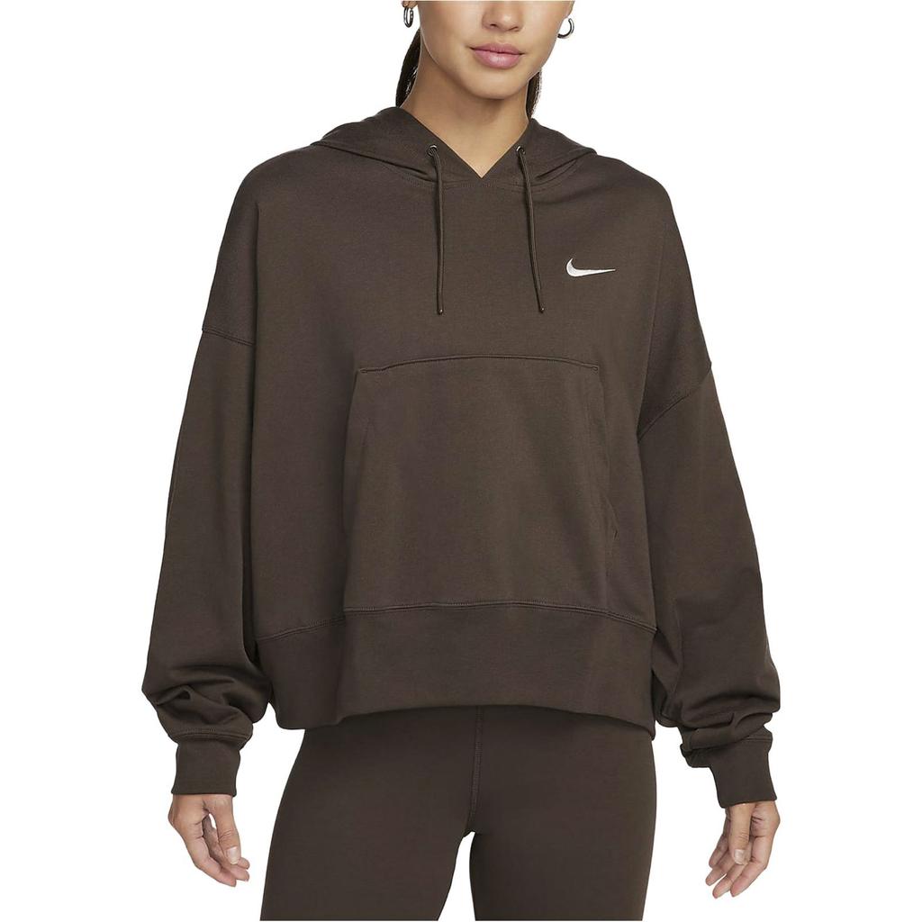 Nike Sportswear Solid Color Loose Knit Hoodie Women Hoodies Baroque-Brown DM6418-237