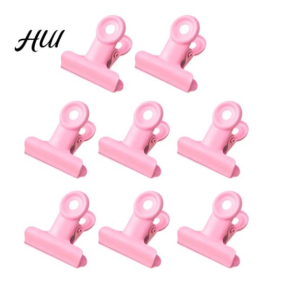 Paper Clamp Metal Clip 8PCS Binder Clips Round Tail Safety Design Stable Clamping Fresh Color Force Macaron Rust Resistant Office School Supplies