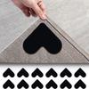 4Pcs Strong Adhesive Non-slip Carpet Stickers Reusable Traceless Self Adhesive Rug Stickers PU Mult Shapes Rug Corner Gripper