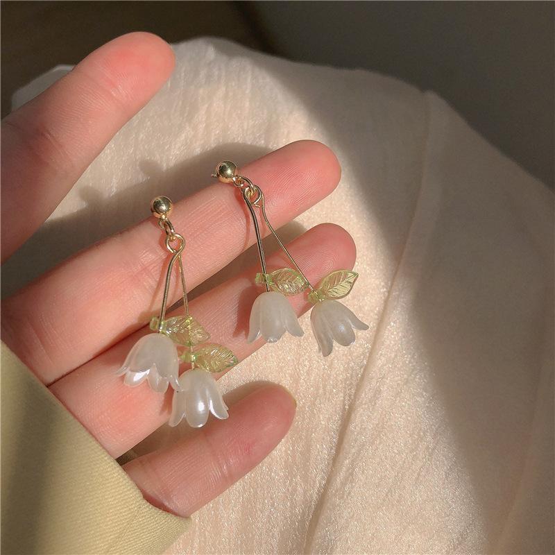 

Серьги Ландыш~ Пасторальные Зеленые Серьги Женские Весенние Новые Серьги с Характером
