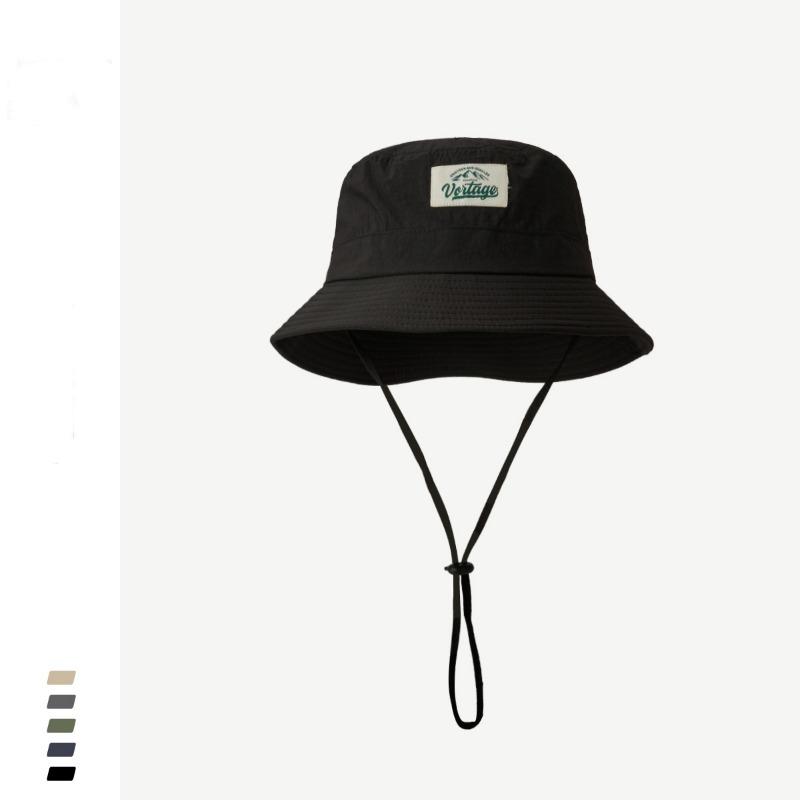 Versatile Outdoor Camping Quick-drying Bucket Hat Women's Summer Breathable Thin Drawstring Sunscreen Basin Hat Men's Tide