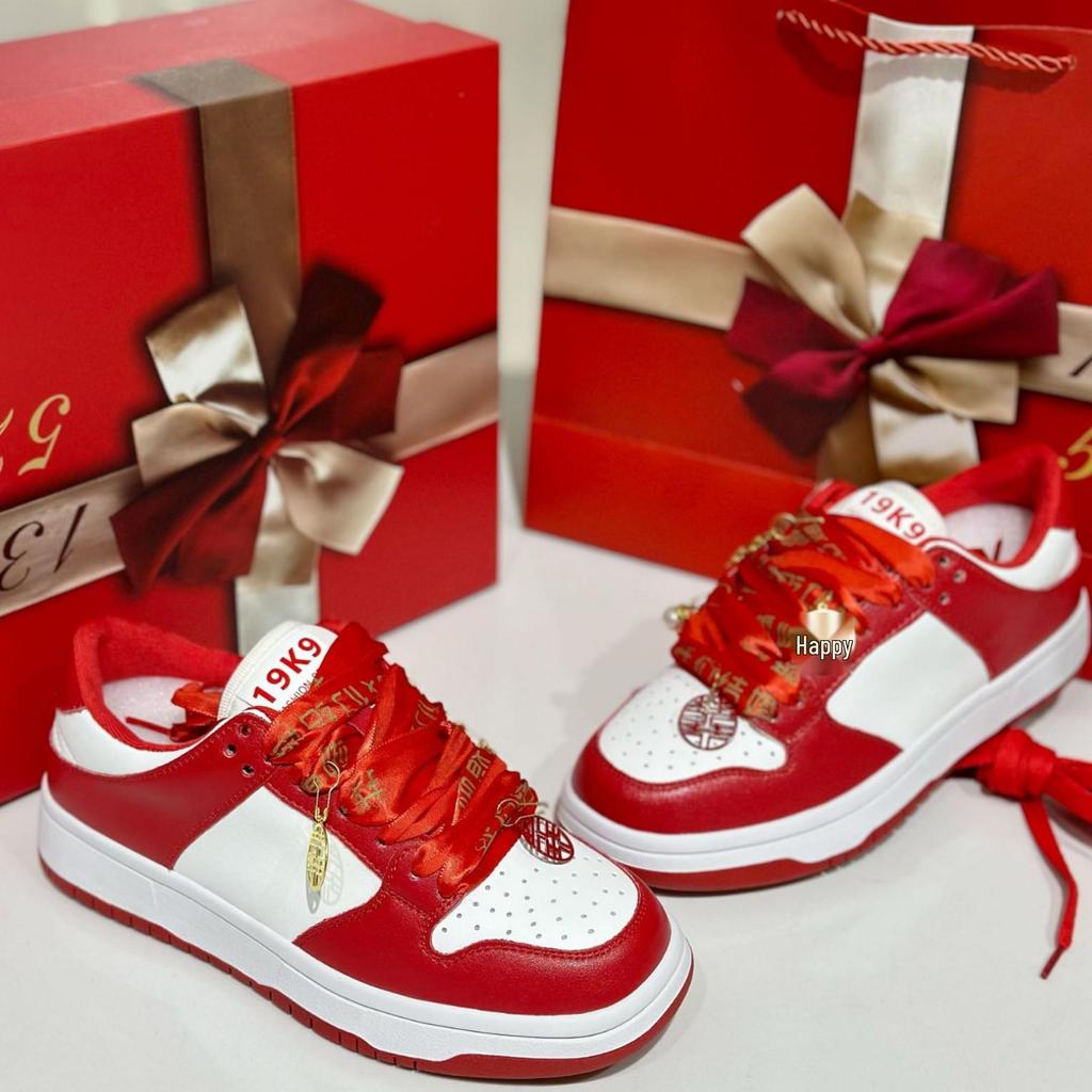 AJ 2025 Bridal & Sports Sneakers: Women's Red Two-Wear Wedding Shoes & Men's Couple Style