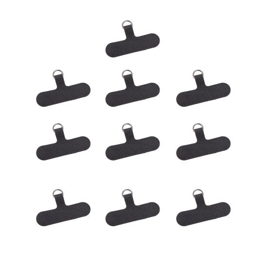 

10 шт., привязь для мобильного телефона, клейкий красочный ремешок для сотового телефона, вкладки для мобильного телефона, патчи, ремешок с разъемом для защиты от потери чёрный