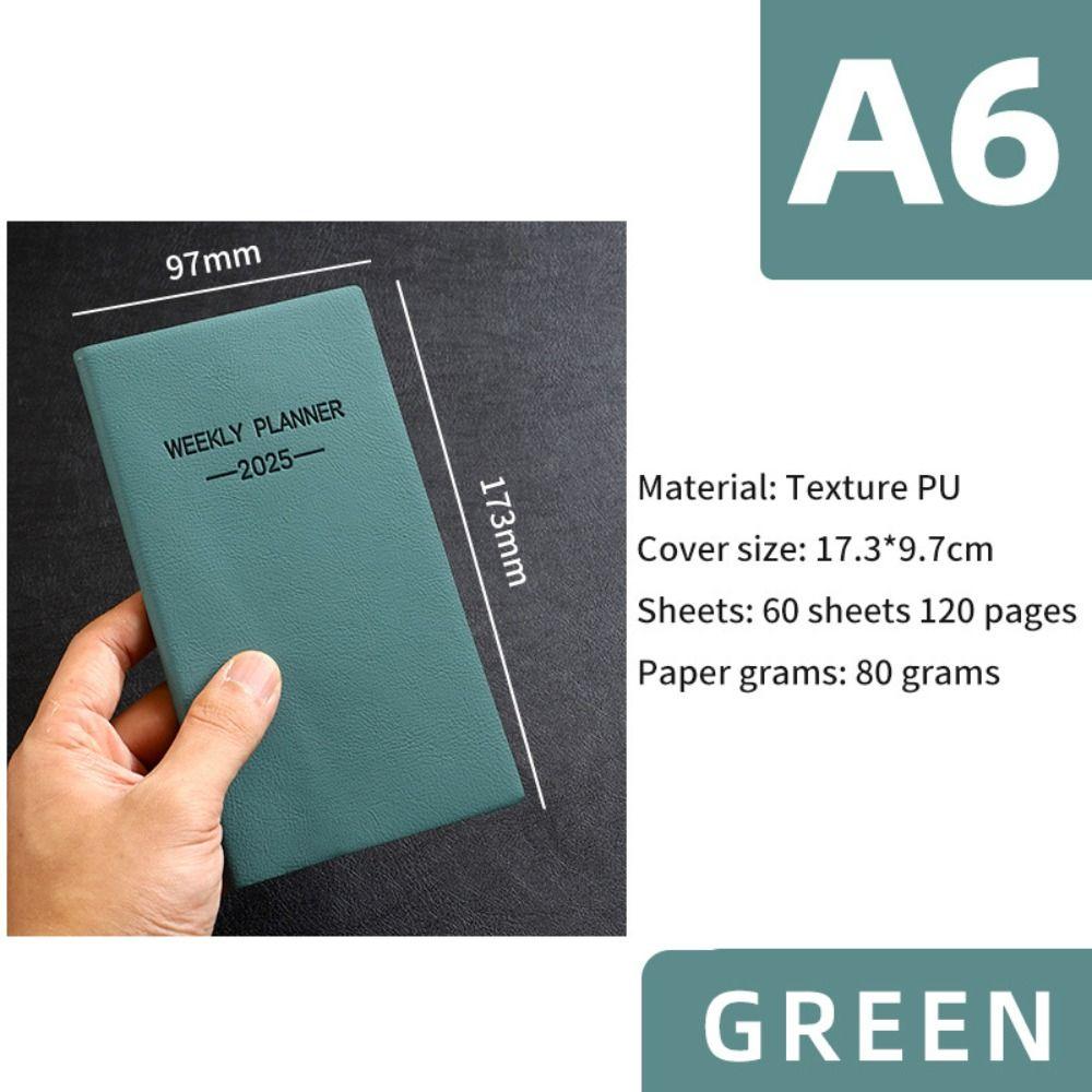 A6/A7 2025 Agenda Book English Daily Weekly Monthly Planner 2025 Planner Notebook School Office