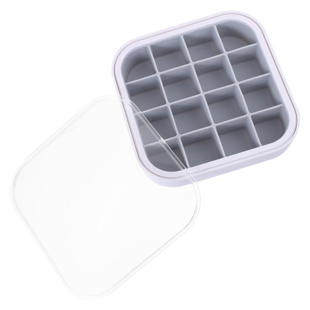 2Pcs 16 Grid Silicone Ice Cube Mold With Lid