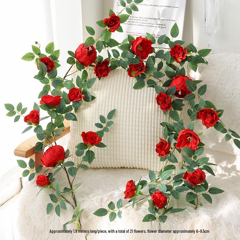 Artificial Rose Vine Hanging Basket and Arch Decoration