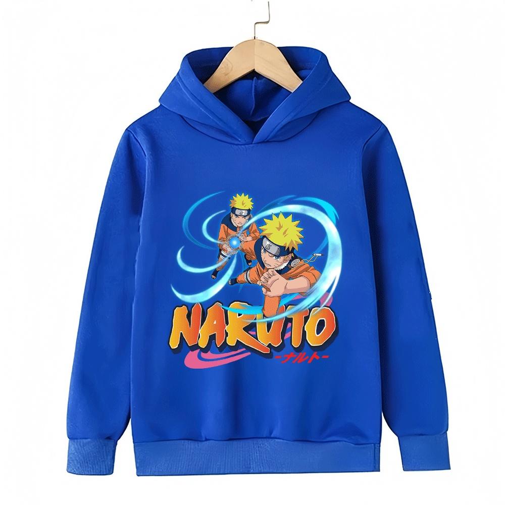 Naruto Kids Hoodie Anime Uzumaki Naruto Print Sweatshirt Long Sleeve Pullover for Boys Girls Children Casual Fashion Top Autumn 100