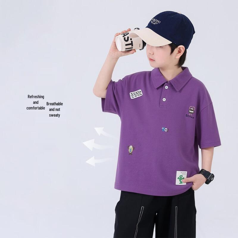 Boys' Casual Summer Short Sleeve Polo T-Shirt
