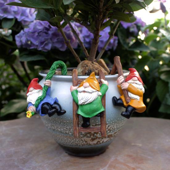Klimmende Dwerg Beeldjes Hars Hangende Kabouter Beeldjes Bloempot Knuffelaar Kabouters voor Plantenbak Bloempot Tuinhek Decoratie