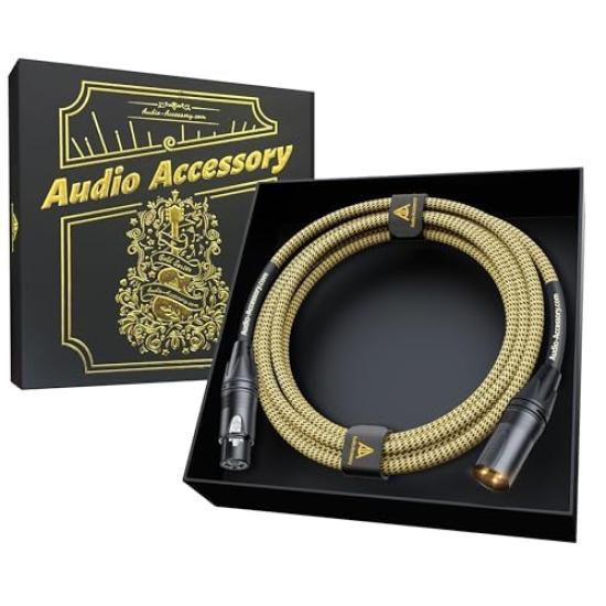 

AA Gold Series Handmade XLR with Neutrik 19AWG OFC Star Quad Nylon Braided Shield OFC Braid Aluminum Microphone Cable Cable, 3m, Connectors, золотой
