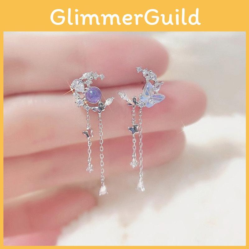 Animalinspired Butterfly Dangle Earrings With Rhinestones For Daily Wear Women