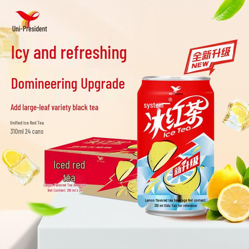 Uni-President Ice Lemon Black Tea, 310ml Cans (24-Pack)