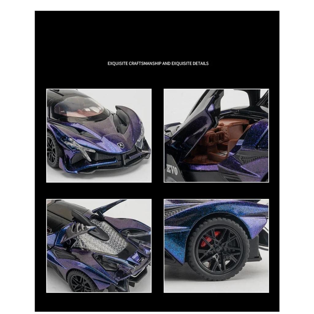 1/32 Apollo Project EVO Alloy Cast Toy Car Model Sound and Light Children's Toy Collectibles Birthday Gift