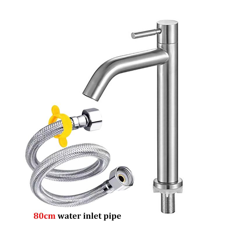 Edelstahl Einzel Kaltbecken Wasserhahn Badezimmer Balkon Heimbecken Waschbecken Schnellöffnender Wasserhahn