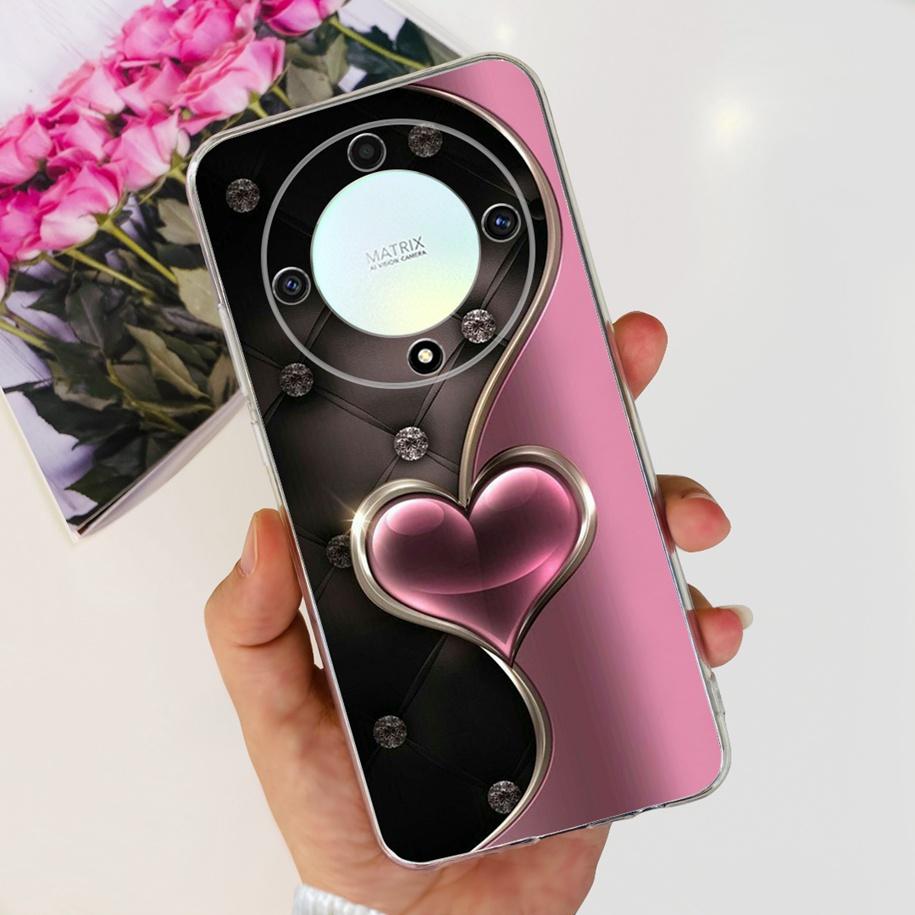 For Honor X9b 5G Case 2023 Fashion Flower Clear Silicone Soft Back Cover For Honor X9a RMO-NX1 Funda HonorX9 X 9 X 9B X 9A Coque