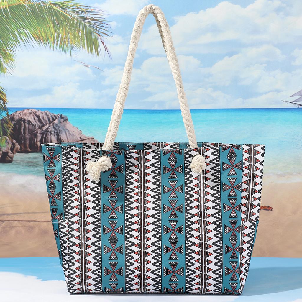 New printed beach bag large-capacity casual shoulder handbag simple and fashionable summer travel tote bag