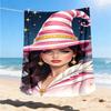 1pc Witch Hat Throw Blanket Polyester Fiber, Lightweight Flannel, Soft & Warm, All Season Use for Outdoor, Camping Digital Print