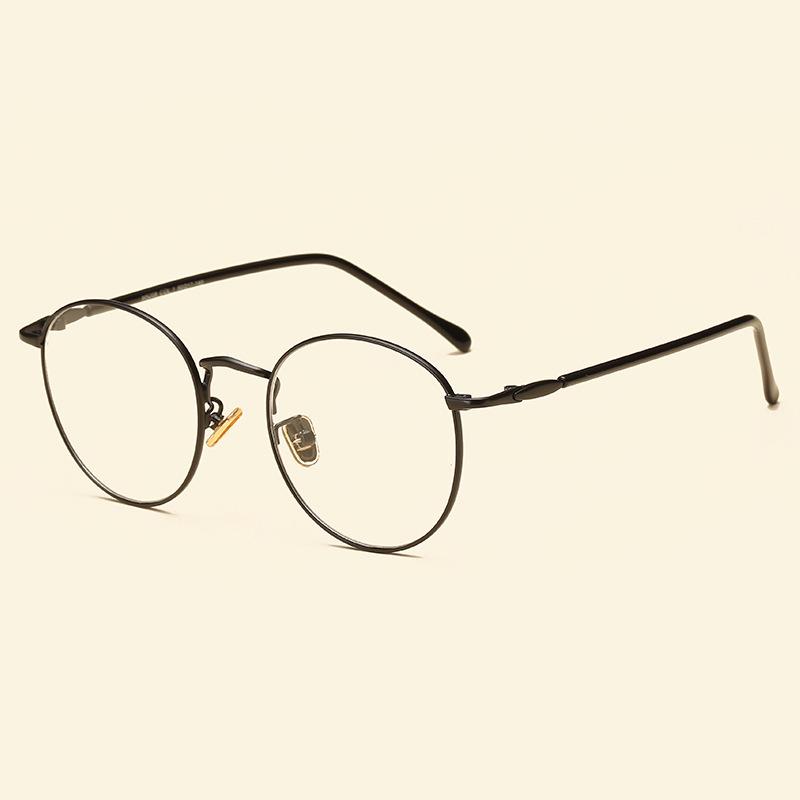 Classic Big Round Frame Glasses Women s Vintage Metal White Eyeglasses Female Elegant Eyewear Frames Student Optical Frame чёрный