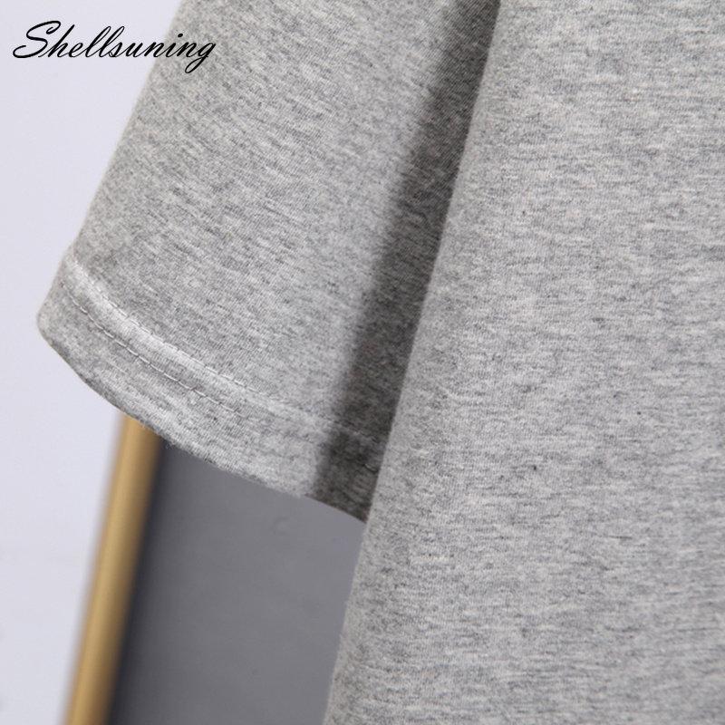 Shellsuning Sommer Baumwolle O Neck T Shirts Frauen Schöne Schmetterling Kurzarm 3D Brief Drucken Tees Lose Weiche Grundlegende Weibliche tops