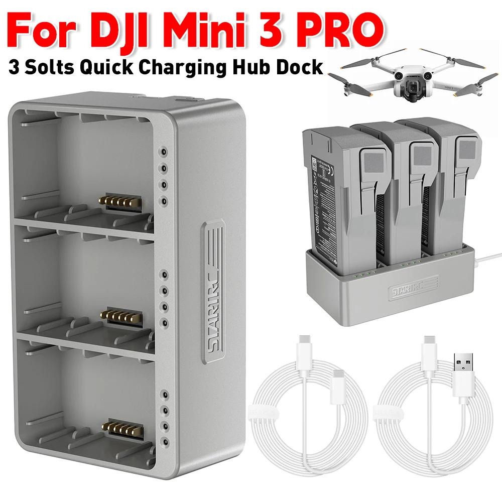For DJI Mini 3 PRO 3 Solts Quick Charging Hub Dock 3 in 1 Battery Quick Charger Automatic Detection USB Charger Dock Accessories