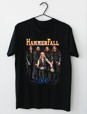 NIEUW Hammerfall Bandlogo Korte Mouw Zwart Volledige Maat Shirt AM505 Unisex T-shirt