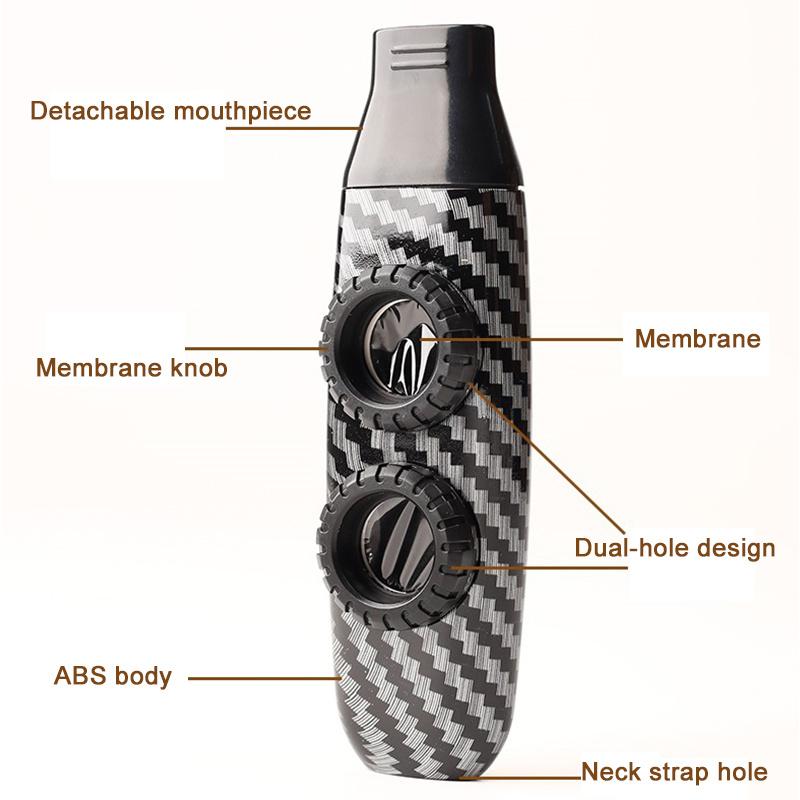 Dwukomorowe Kazoo Instrument Muzyczny, Lekkie Trwałe Wzornictwo Słojów Ćwiczebne Kazoo do Akompaniamentu Gitary Ukulele