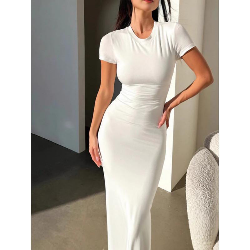 Elegant Summer Dress For Women With Spliced Design And High Waist For Casual Wear