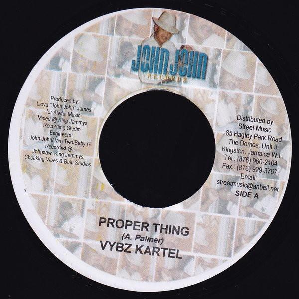 

7inch Record VYBZ KARTEL Proper Thing NONE John John Recor 2006 Jamaica Reggae Ska Dub Used