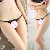 Sexy Women Bow See-through Lace G-String Crotchless Low Rise Elastic Underwear