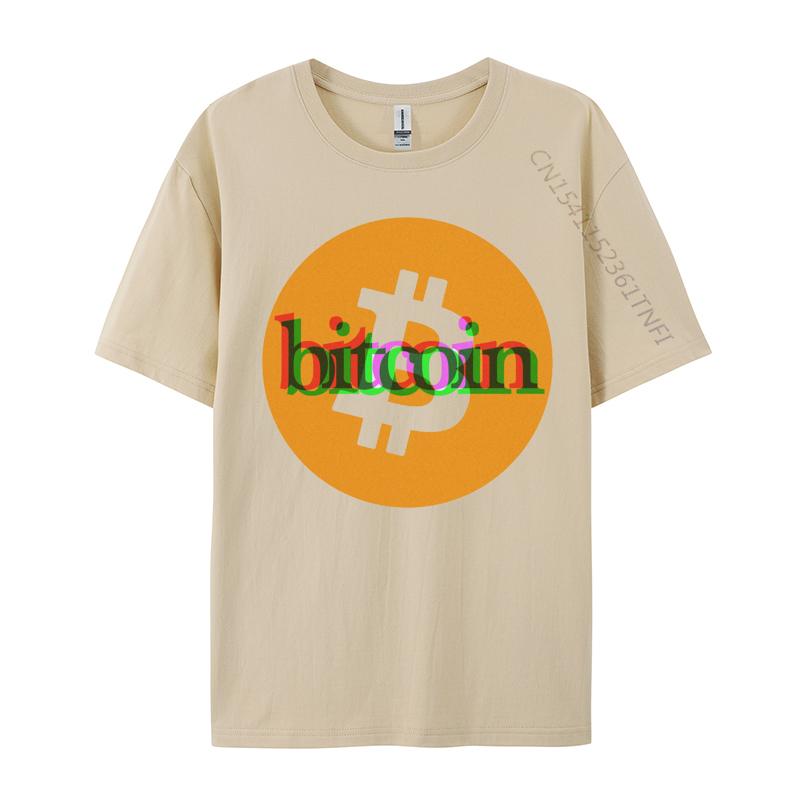 Bitcoin Logo T-Shirt Europa Unisex Brandneues Design Oberteile T-Shirts Baumwollstoff T-Shirts Freizeit Oberteile T-Shirts Cool