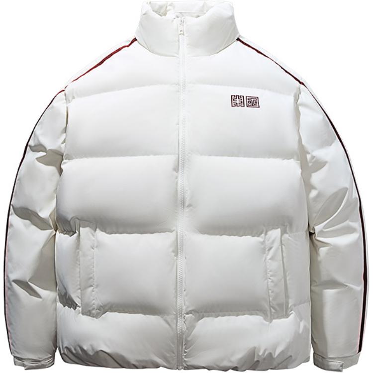 

Anta Quick Warm Down Jacket Water-Resistant Duck Down Padded Stand Collar Zipper Jacket Men Jacket Ivory-White 952448901-4 S