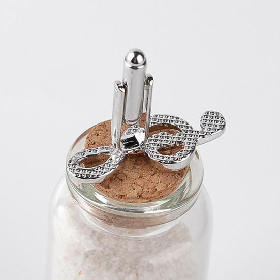 Herren Manschettenknöpfe Versilbert Musiknotenform Legierung Mode Herren Manschettenknöpfe für Party