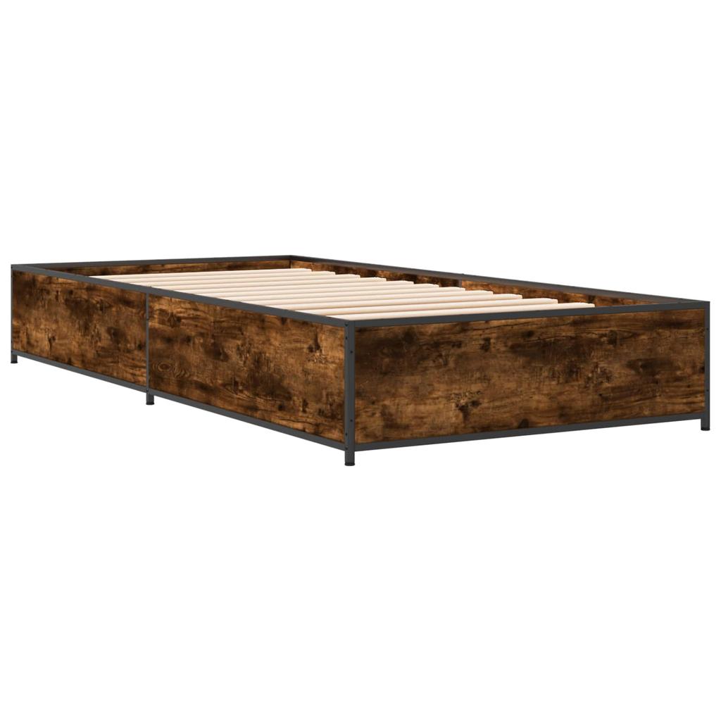 Bed Frame Smoked Oak 80 x 200 cm Engineered Wood