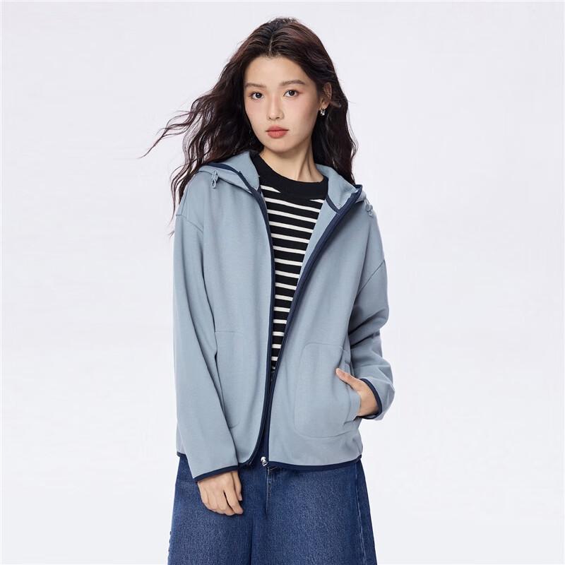 Giordano Women's Plus Velvet Hooded Cardigan