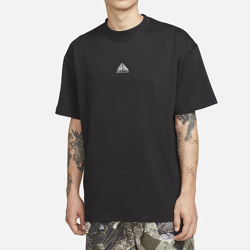 Nike Collezione ACG T-shirt a maniche corte a tinta unita da uomo per sport all'aperto, vestibilità ampia, nero DQ1816-011