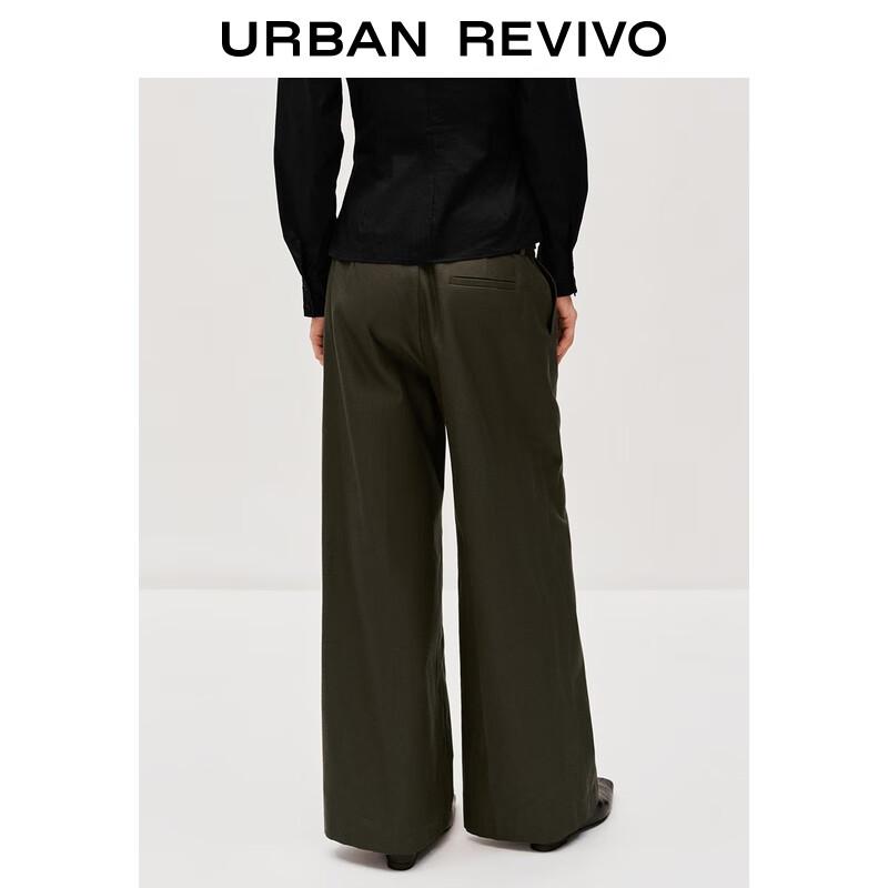 UR 2025 Autumn Belted Cotton Wide-Leg Pants