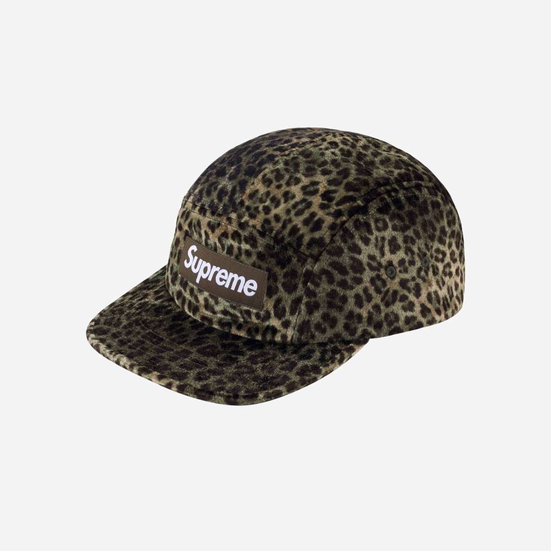 

Бархатная кепка Supreme Leopard Olive 24SS -