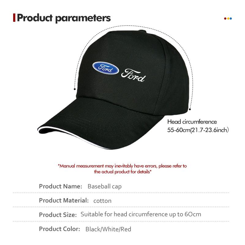 Custom Adjustable Car Logo Baseball Cap Sport Unisex Outdoor Hat For Ford Mk2 Mk3 Ranger Mondeo Mk4 S-MAX Kuga Mustang Fusion