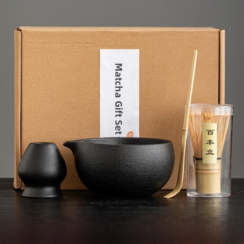 Japanese Style Ceramics Matcha Bowl Set Gift Box Matcha Whisking Tools Tea Ceremony Essential Ceramic Tea Bowl Set for Tea Lo... 14 x 7 cm