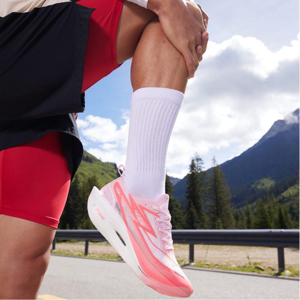 361 Flame 3 .5 Low Top Full Length Carbon Plate Marathon Racing Running Shoes Unisex Fluorescent Begonia Pink Red 672512215F-2