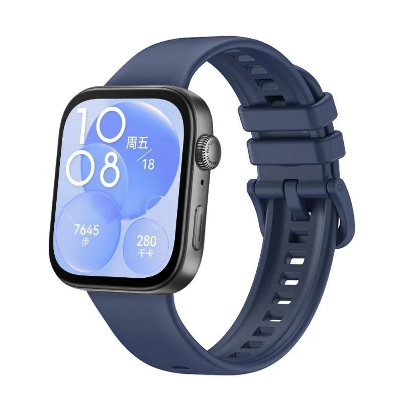 

Официальный силиконовый ремешок для Huawei Watch Fit 4 Fit 4 Pro Цветная пряжка Браслет наручный ремень Для Huawei Watch Fit 3 Watch Fit 4 полуночно-синий