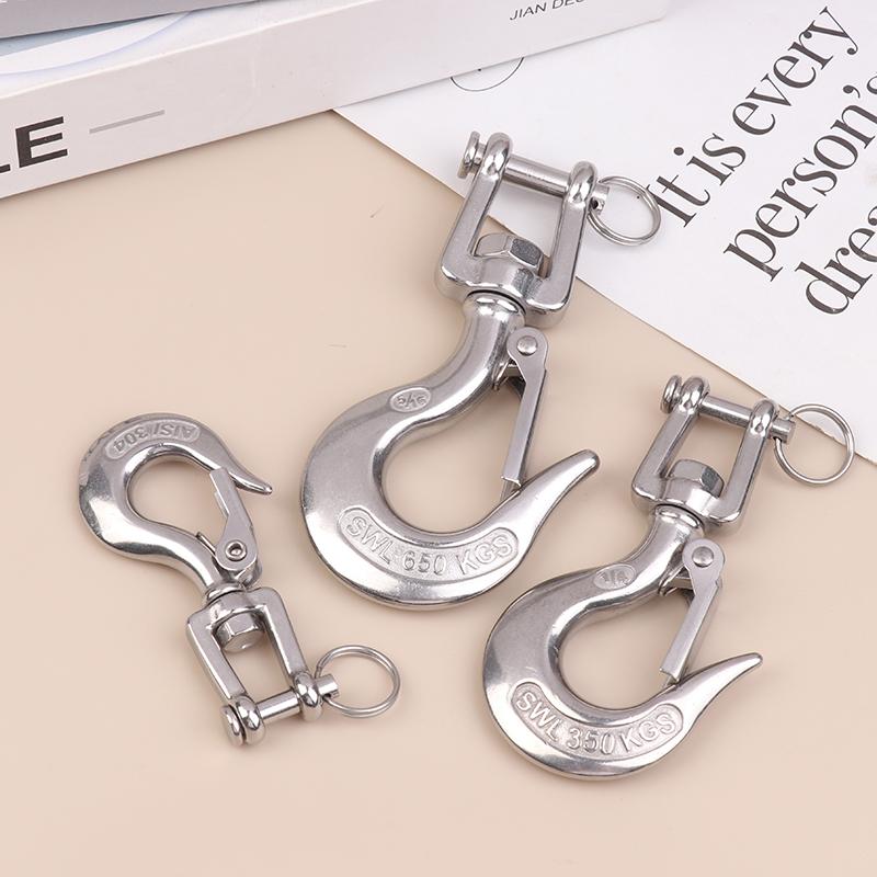 304 Stainless Steel Trigger Clevis Swivel-Eye Lifting Snap Tone Hook Wire Rope Lifting Hook With 150/ 350/650Kg Loading Capacity