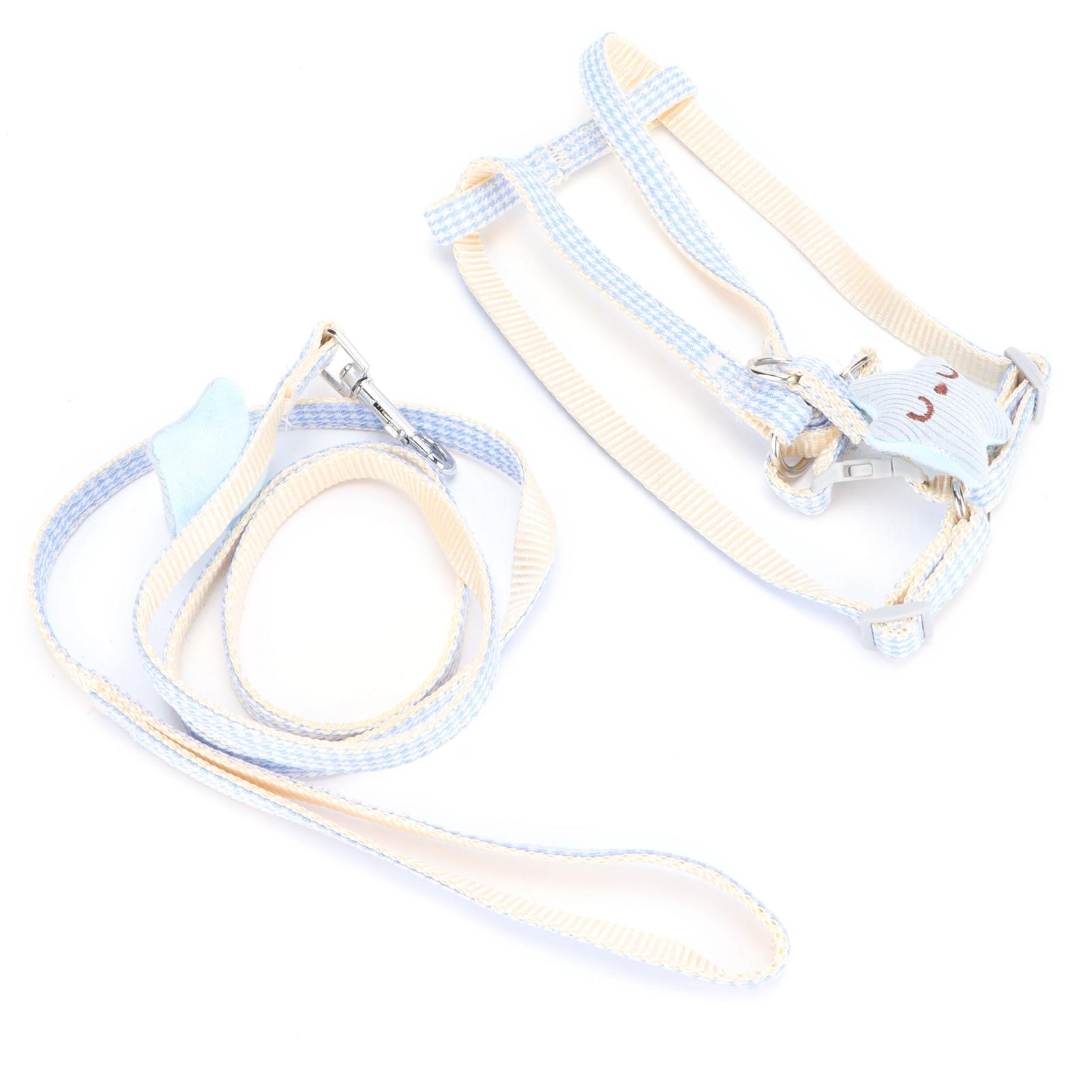 

Pet Harness with Leash Adjustable Soft Mesh Breathable Body Harness Easy Control for Small Medium Large Cats синий