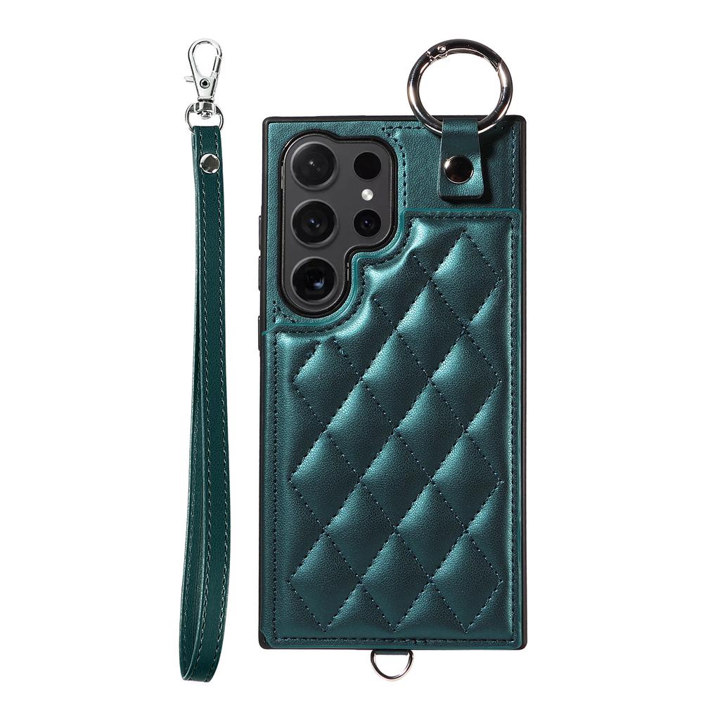 Suitable for Samsung S24 mobile phone case A25 rhombus small fragrant wind card ring bracket portable rope A05S anti-drop