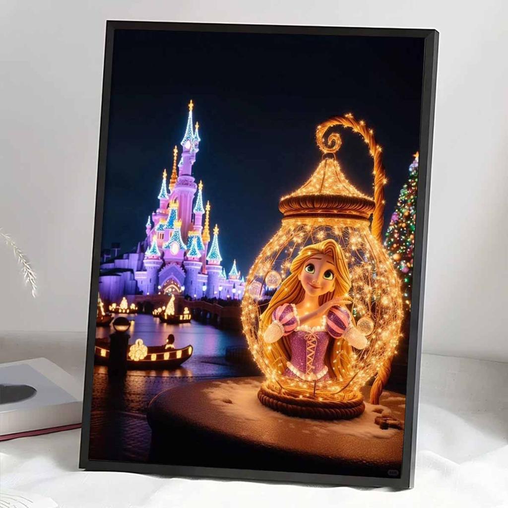 Diamond Mosaic Colorful Diamond Painting The Princess In The Jar Full Round Embroidery Cartoon Creative Hobbies Wall Decor