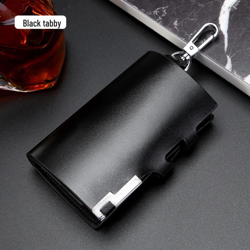 

Мужская сумка для ключей из натуральной коровьей кожи с логотипом - многофункциональная