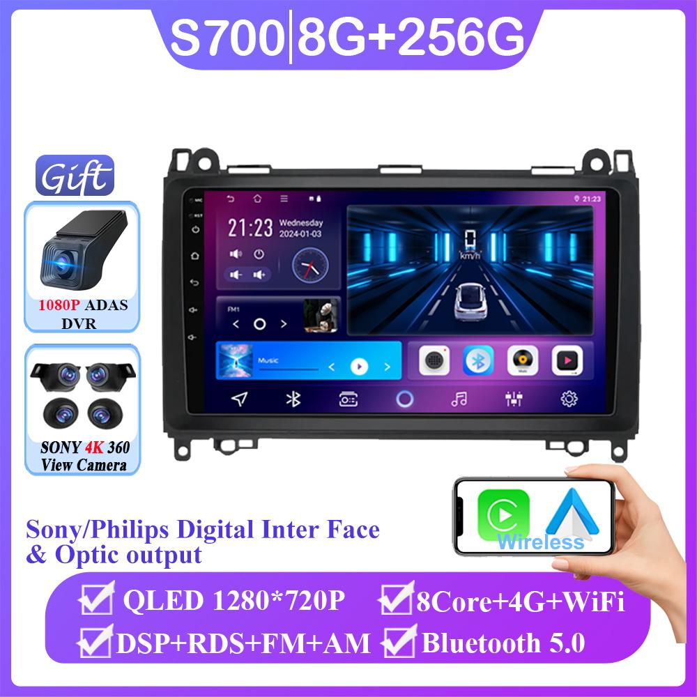 Android For Mercedes-Benz B-Class T245 2005 - 2011 Vito 3 W447 2014 - 2020 Vito 2 Viano 2 W639 2003 - 2015 Sprinter 2009 - 2015