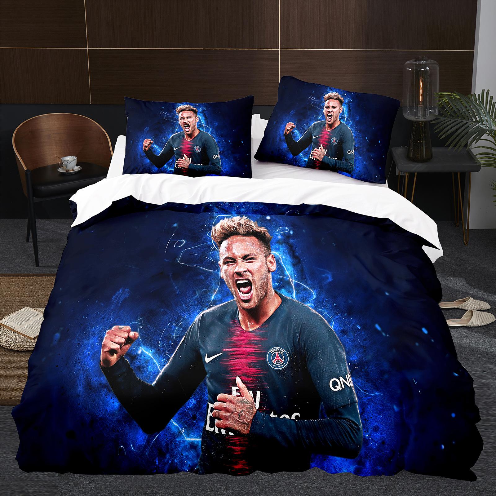 3D Three-Piece Size Football Series C Luo Quilt Cover Quilt Cover Home Textile 135*200CM